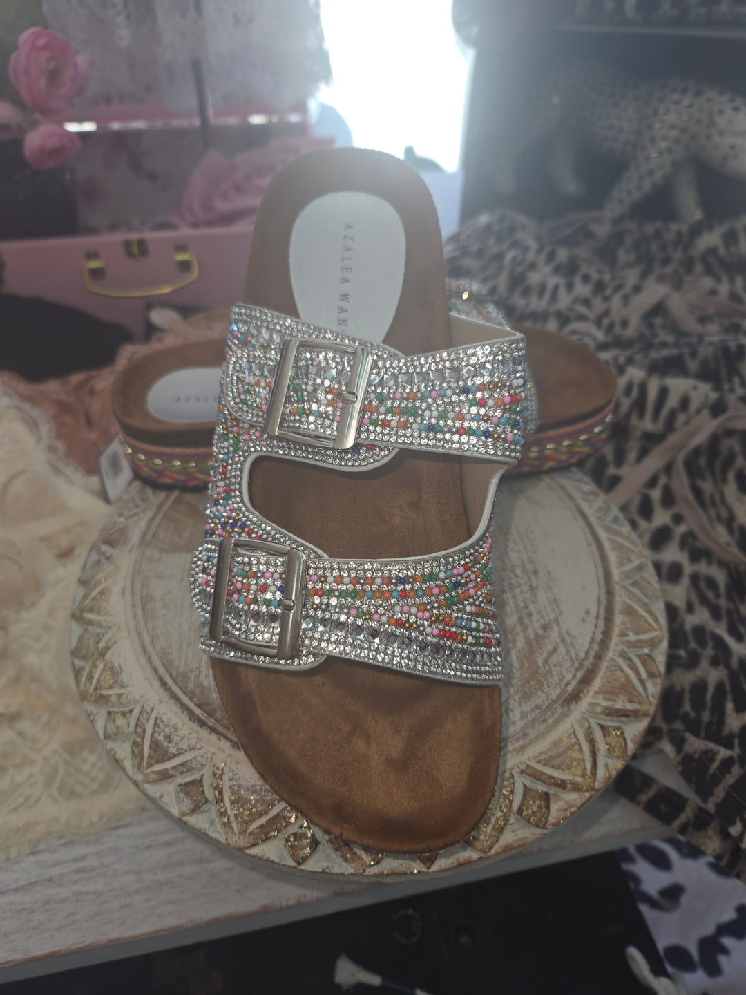 Multi color rhinestone platforms